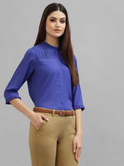 Style Quotient - Women Blue Formal Shirt