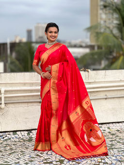 KALAASHREE - Pink Soft Silk Saree With Unstitched Blouse