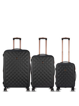 it luggage - Fashionista Black Set of 3 28-24-20 Inches Expandable Hardsided TSA Luggage Trolley