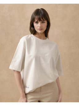 RAREISM - Droako Off White Solid Oversized T-shirt