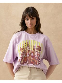 RAREISM - Sler Lavender Graphic Print Oversized T-shirt