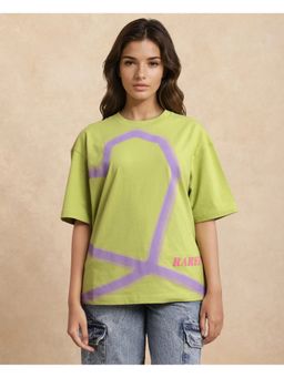 RAREISM - Zelzo Light Green Graphic Print Oversized T-shirt