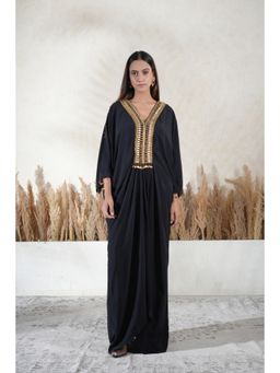 Vedika Soni - Black Embroidered Kaftan Dress