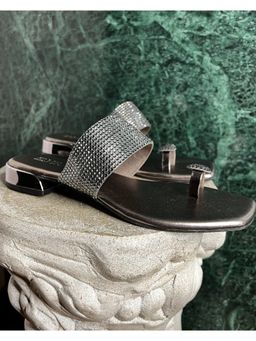 ELVIRAA - Grey Rhinestone Sandal Heels