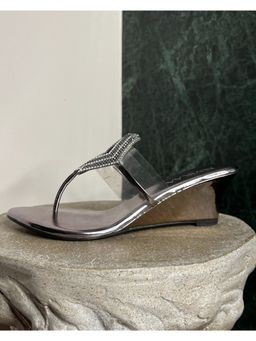 ELVIRAA - Grey Lazer Cut Wedges