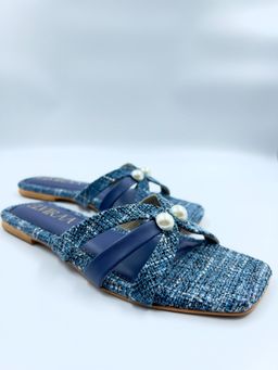 ELVIRAA - X Jute Blue Flats