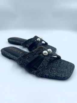 ELVIRAA - X Jute Black Flats