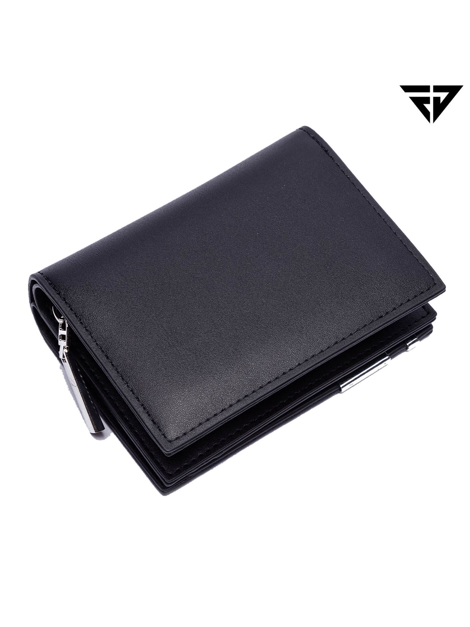 Buy FUR JADEN Black Faux Leather CardHolder Money Wallet Zipper