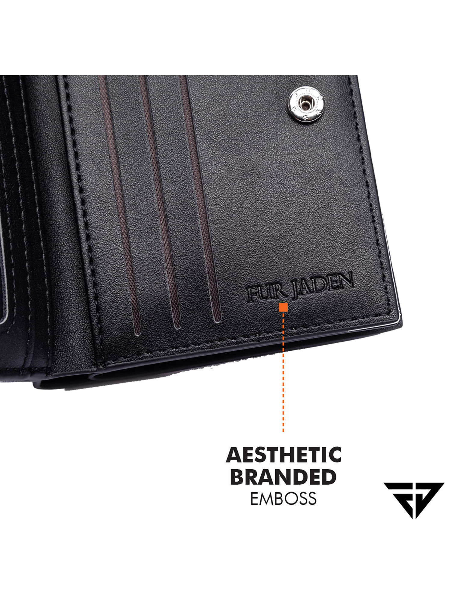 Buy FUR JADEN Black Faux Leather CardHolder Money Wallet Zipper