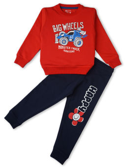 Bodycare - Boys Red Printed Co-Ord (Set of 2)