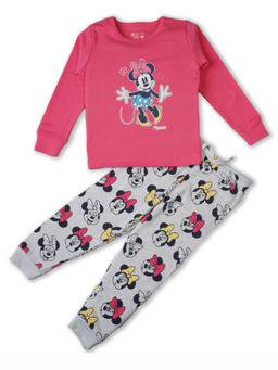 Bodycare - Girls Pink & Grtey Minnie & Friends Co-Ord (Set of 2)