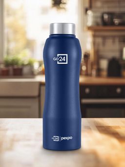 Pexpo - Bistro Denim Blue Stainless Steel Fridge Bottle (1000ml)