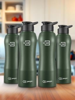 Pexpo - Bistro Military Green Fridge Bottle (Pack Of 4)