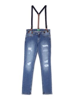 United Colors of Benetton - Boys Navy Blue Solid Jeans (Set of 2)