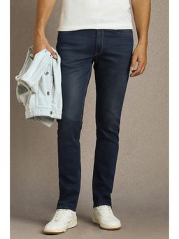 Louis Philippe - Men Navy Blue Mid Slim Fit Jeanss