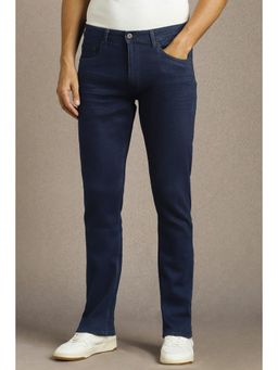 Louis Philippe - Men Navy Blue Mid Slim Fit Jeanss