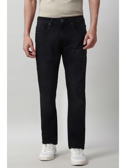 Peter England - Men Black Dark Wash Jeanss
