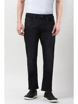Peter England - Men Black Mid Wash Jeanss