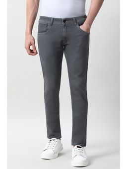 Peter England - Men Grey Mid Wash Jeanss