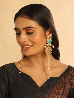 Nuyug - Serene Cascade Turquoise and White Dangler Earrings