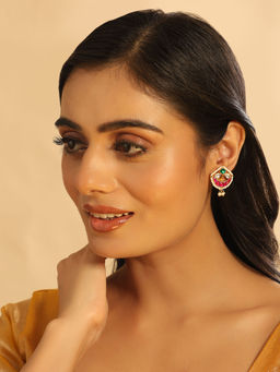Nuyug - Ethereal Kundan and Pearl Stud Earrings