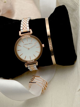 Joker and Witch - Joker & Witch White Stainless Steel Watch and Bracelet With Ring (Set of 3)