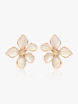 Kazo - White Contemporary Earrings