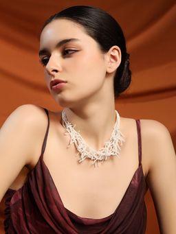 Kazo - White Contemporary Necklace