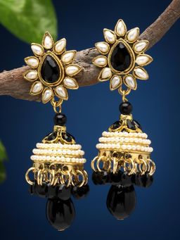 Moedbuille - Black Gold Plated Pearl Earrings