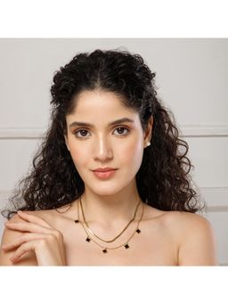MAASHA - Black Gold Plated Contemporary Necklace