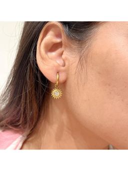 Nam Jewels - Sunburst Charm Hoops Earrings