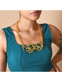 ZAZA BY SOMYA - Pharaoh's Gold Pyramid Blue Neckpiece