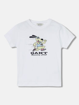 GANT - Boys White Printed Round Neck T-Shirt