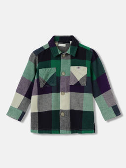 GANT - Boys Multi-Color Checked Spread Collar Full Sleeves Shirt