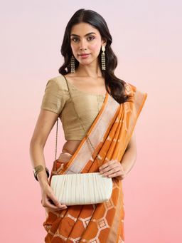 Fabindia - Off White Pleated Clutch