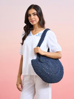 Fabindia - Blue Crochet Tote