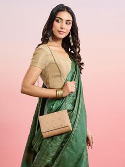 Fabindia - Beige Zari Clutch