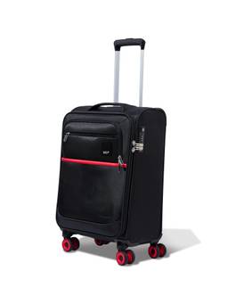VIP - Unisex Velar Black Soft Luggage 57Cm Cabin Trolley Bag With Laptop Compartment