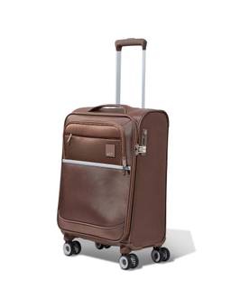 VIP - Unisex Velar Brown Soft Luggage 57Cm Cabin Trolley Bag With Laptop Compartment