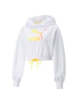 Puma - Summer Sque Cropped Women White Hoodie