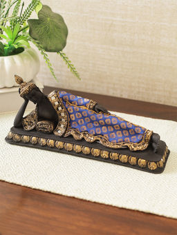 HomeTown - Zen Polyresin Sleeping Buddha Motif in Blue Colour