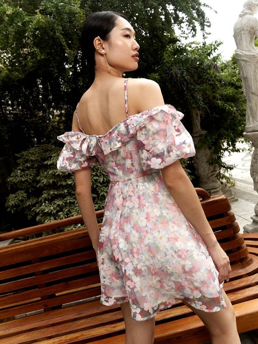 pomelo pink dress Buy Pomelo Ruffled Sleeve Dress
