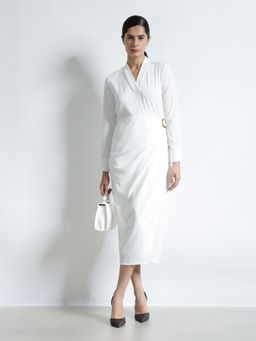 FableStreet - Sheath Midi Dress - White