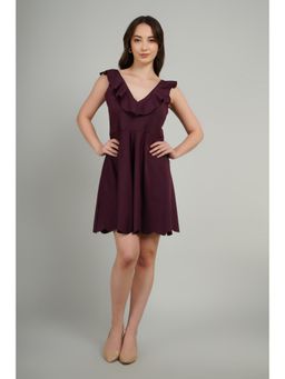 GORA GLAMA - V-Neck Ruffle Mini Dress