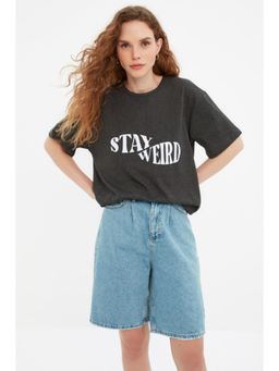 Trendyol - Women's Comfortable Grey T-shirts