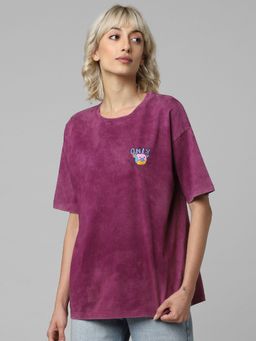 ONLY - Women Printed Purple T-shirt