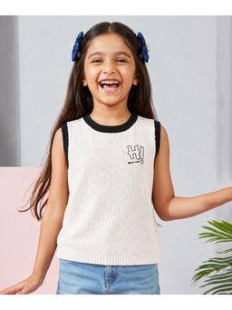 devils n angels - Girls White Sleeveless Casual Everyday Top