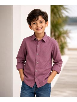 devils n angels - Boys Onion Pink Solid Premium Cotton Shirt