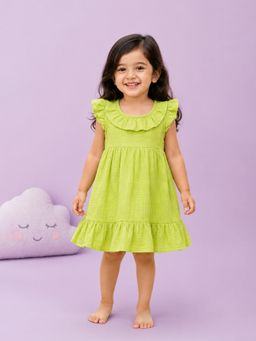Kidbea - Baby Girls Organic Cotton Dress-Green