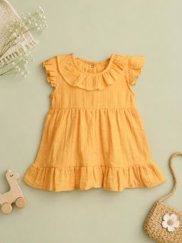 Kidbea - Baby Girls Organic Cotton Dress-Orange